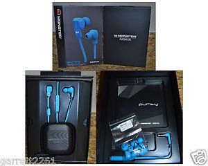 New Nokia Purity by Monster WH 920 in Ear Wired Stereo Headset Earphones Cyan