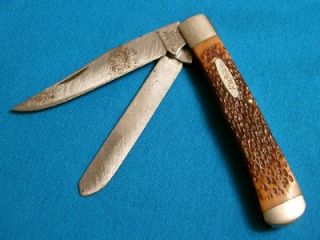 Vintage Kabar Ka Bar USA 1030 Old Timers Trapper Knife Knives Pocket Penknife GC