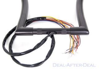 18" Rise Black Ape Hangers Handlebars Hand Controls Switches Wiring for Harley