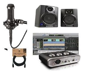 Avid M Audio Fast Track USB Pro Tools Home Studio Recording Package AV40 Monitor