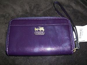Coach Madison Signature Leather Patent EW Universal Case Wallet Wristlet 61946