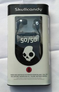 Skullcandy Black 50 50 Earbud Stereo Headphones in Line Controls Brand New
