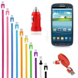Flat Universal Micro USB Charge Sync Data USB Cable Car Charging Bullet New
