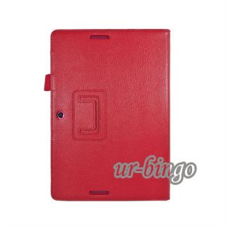 Red Slim Stand Leather Case Cover for Asus Memo Pad Smart 10 ME301T 10 1" Tablet