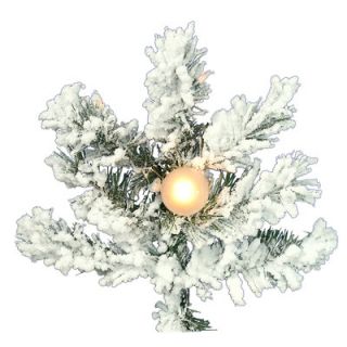 Vickerman Flocked Alaskan 6.5 White Artificial Christmas Tree with 600 Clear Lights with Stand