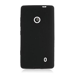 For T Mobile Nokia Lumia 521 Windows Phone 8 Soft Silicone Skin Cover Case Black