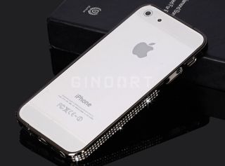 Bling Rhinestones Aluminum Metal Bumper Hard Case Cover for Apple iPhone 5 5g