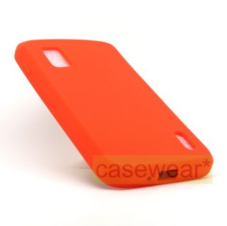 Orange Soft Silicone Gel Case Cover for LG Google Nexus 4 Phone Accessory New