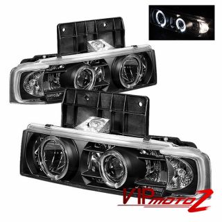 95 2005 Chevy Astro Van New Pair Black Halo LED DRL Projector Headlight Assembly