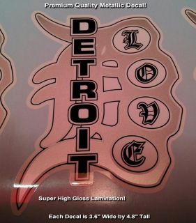 Detroit Love Decal Tigers D Brass Knuckle Premium Quality Unlaminated Nice
