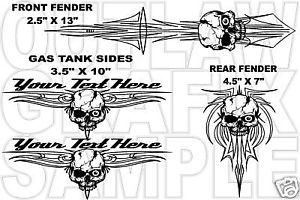 Skull Pinstripe Decal Set for A Harley Davidson 4 PC