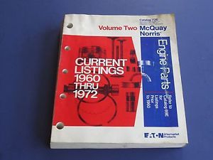 Automotive Parts Catalog McQuay Norris Engine Parts Volume Two 1960 1972