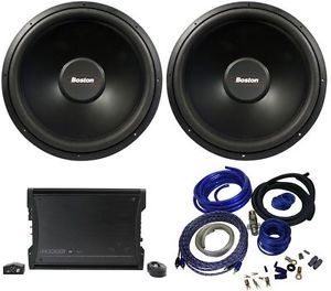 2 Boston Acoustics G215 4 15" Car Subwoofers Kicker ZX750 1 Amplifier Amp Kit