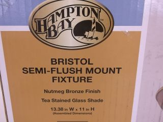 Hampton Bay Bristol Collection Nutmeg Bronze Semi Flushmount Light 144107