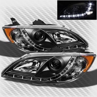 04 08 Mazda 3 Sedan 4 Door DRL LED Projector Headlights Black Head Lights Lamp