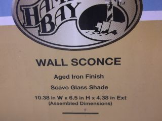 Hampton Bay Aged Iron Wall Sconce Light Fixture 413334 Half Sconce