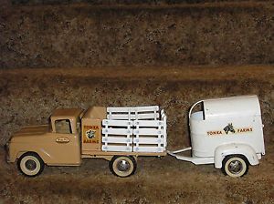 Vintage 1960's Tonka Farms Stake Truck with Horse Trailer