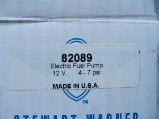 Stewart Warner 82089 Electric Fuel Pump 12V 4 7 PSI Fuel Transfer Pump