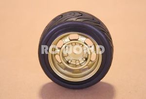RC 1 10 Car Tires Wheels Rims Package Kyosho Tamiya HPI Gold Old School