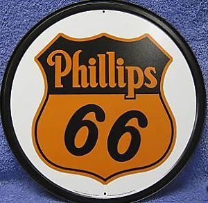 Phillips 66 Gas Pump Station Mechanic Garage Auto Shop Metal Wall Ad Sign