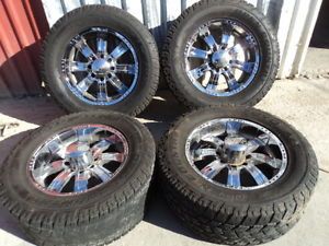 20x9" Chrome Incubus Wheels 8x6 5 Toyo Open Country A T Tires 305 60R20