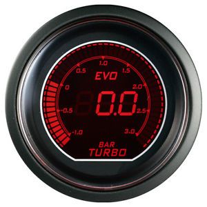 52mm Autogauge Digital EVO Gauge Boost Turbo Meter Red Blue Smoke LED 3 Bar