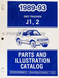 1993 Geo Tracker Illustrated Parts Catalog 93 Chevrolet Original Book