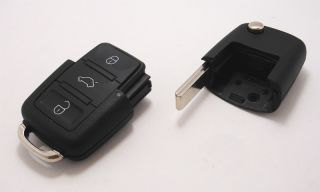 Folding Car Remote Flip Key Shell Case for VW Golf Passat Polo Bora 3 Buttons