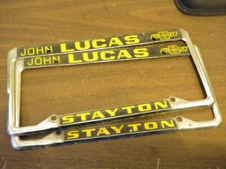 2 John Lucas Chevrolet Stayton License Plate Frame Set