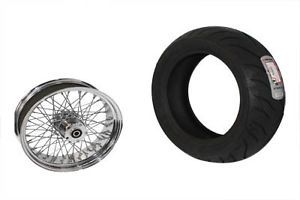 16" 60 Spoke Rear Wheel w Avon 200 16 Tire Complete Kit Mounted Balanced