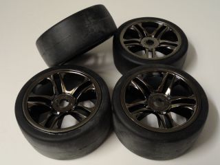 Traxxas XO 1 Black Chrome Wheels Tires TRA6477 6479