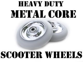Metal Core Scooter Wheels 100mm Silver Heavy Duty Razor