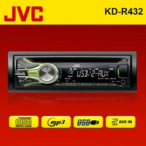 JVC KD R432 Car CD  WMA Stereo Dual Aux in Front USB Tuner Radio Player