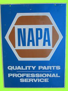 Napa Auto Parts "Quality Parts Professional Service" Double Sided Metal Sign