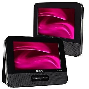 9" Philips PD9012 Widescreen Portable DVD Player w Dual LCD Screens Car Mounts