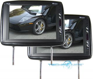 Pair 11" Black Headrest Car TV Video Screen Monitor IR
