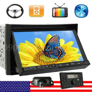 Double 2 DIN 7" in 800x480 Car Stereo DVD Player SWC Radio Bluetooth iPod USA