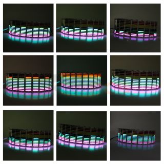 80 x 19cm Flashing Multicolor Car Rhythm Music LED Lamp Sound Equalizer Decor