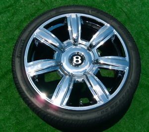 Set Factory Bentley Continental CGT Flying Spur Chrome 20 inch Wheels Tires