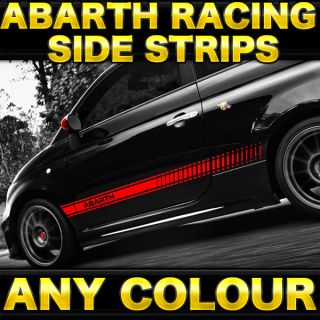 Fiat Abarth 500 Racing Stripes Graphic Kit X2 Sides Stickers Decals
