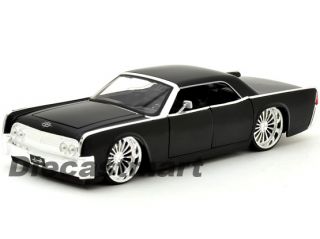 Jada 1 24 1963 Lincoln Continental New Diecast Model Car Black with Spoked Rims