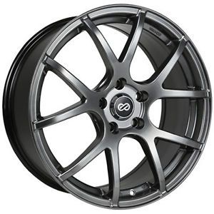 16 Enkei M52 Black Rims Wheels 16x7 45 5x100 Subaru WRX Impreza Forester Legacy