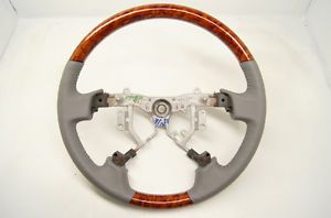 2005 2010 Toyota Avalon Steering Wheel Grey Leather with Wood Grain No Controls