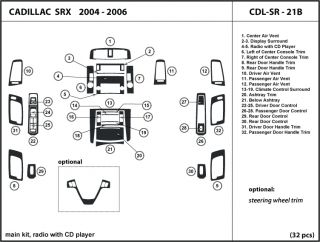 Cadillac SRX 04 06 Radio with CD Player Wood Dash Trim Kit Tuning Dashboard