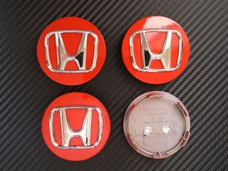 4X Genuine Honda Wheel Center Cap Red Civic CR V Accord Custom