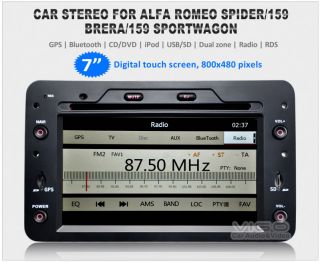 Autoradio GPS Satnav Navigation for Alfa Romeo Spider Brera 159 Stereo Headunit