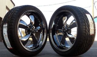 Black Chrome Mustang ® Bullitt Wheels 20x8 5 10" 20 inch with General UHP Tires