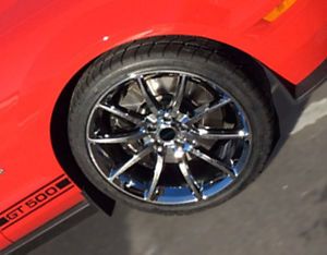 Mustang GT500 Chrome Wheels Black Mamba Design 5x114 3 20" Staggered Set