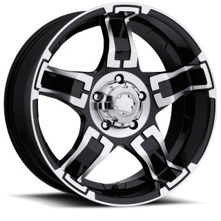 Set of Four New 17x8 Ultra Drifter Wheels 6 Lug "Black w Diamond Cut"