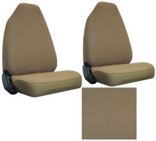 Terry Cloth Tan Beige Slightly Stretchy High Back Bucket Car SUV Seat Covers